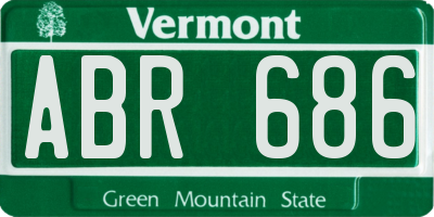 VT license plate ABR686