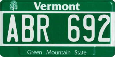 VT license plate ABR692