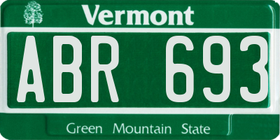 VT license plate ABR693