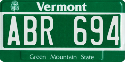 VT license plate ABR694