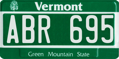 VT license plate ABR695