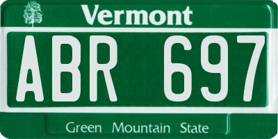 VT license plate ABR697