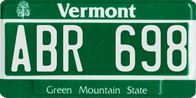 VT license plate ABR698