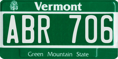 VT license plate ABR706