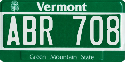 VT license plate ABR708