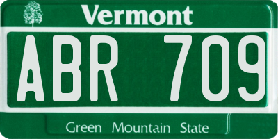 VT license plate ABR709