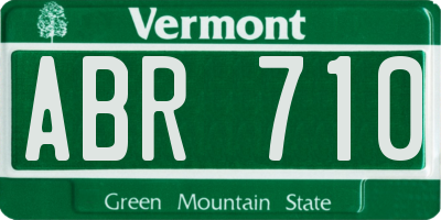 VT license plate ABR710