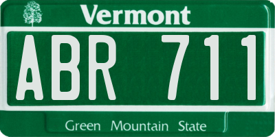 VT license plate ABR711