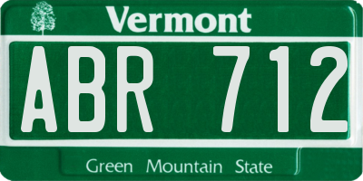 VT license plate ABR712