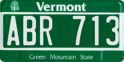 VT license plate ABR713