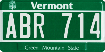 VT license plate ABR714