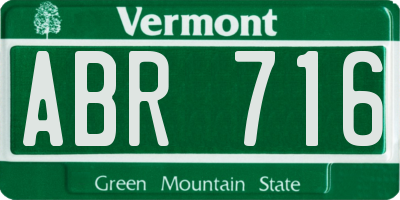 VT license plate ABR716