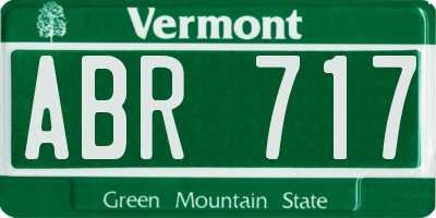 VT license plate ABR717