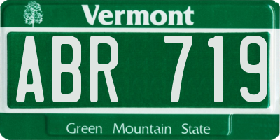 VT license plate ABR719