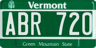 VT license plate ABR720