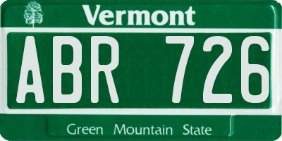 VT license plate ABR726