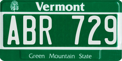 VT license plate ABR729