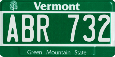 VT license plate ABR732