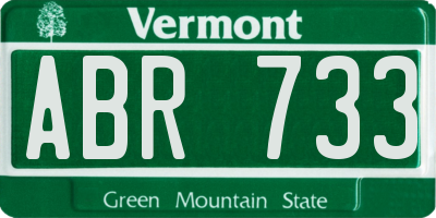 VT license plate ABR733