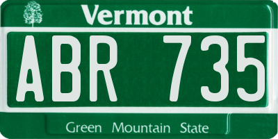 VT license plate ABR735