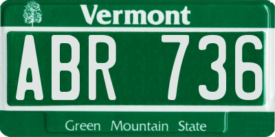 VT license plate ABR736