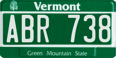 VT license plate ABR738