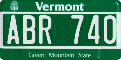 VT license plate ABR740