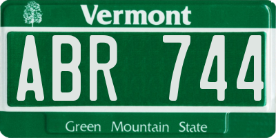 VT license plate ABR744