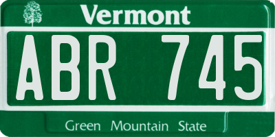 VT license plate ABR745