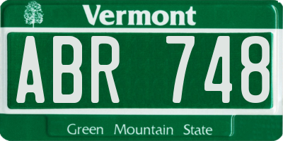 VT license plate ABR748