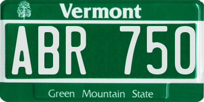 VT license plate ABR750