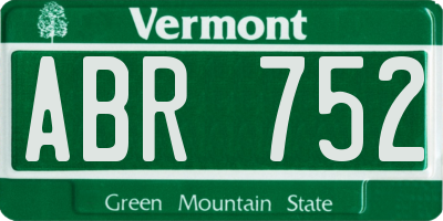 VT license plate ABR752