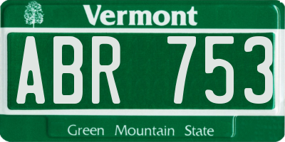 VT license plate ABR753