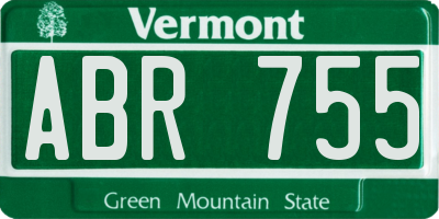 VT license plate ABR755