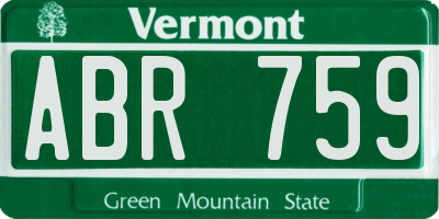 VT license plate ABR759