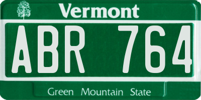 VT license plate ABR764