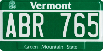 VT license plate ABR765