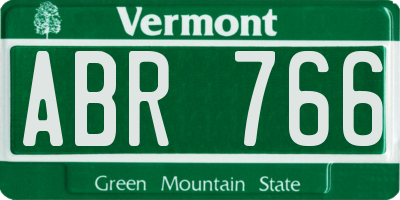 VT license plate ABR766