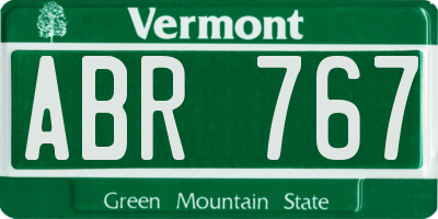 VT license plate ABR767