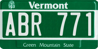 VT license plate ABR771