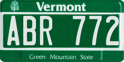VT license plate ABR772