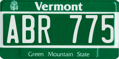 VT license plate ABR775