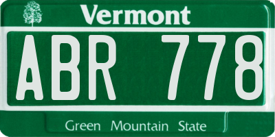 VT license plate ABR778