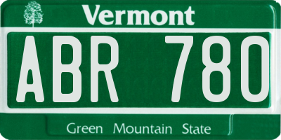 VT license plate ABR780