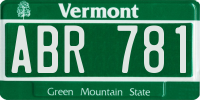 VT license plate ABR781