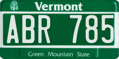 VT license plate ABR785