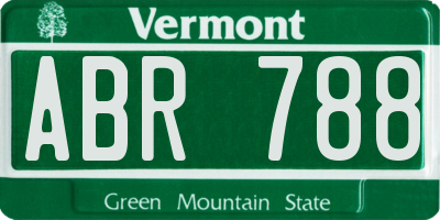 VT license plate ABR788