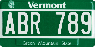 VT license plate ABR789