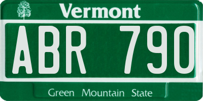 VT license plate ABR790