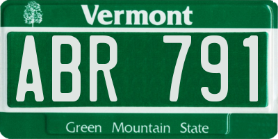 VT license plate ABR791